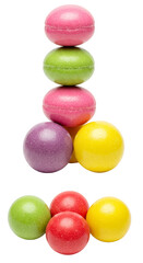 Pile of Colorful Round Sugar Candies Sweet Dessert Isolated Background