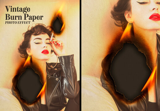 Vintage Burn Paper Photo Effect