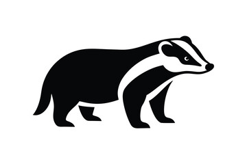 badger standing vector icon