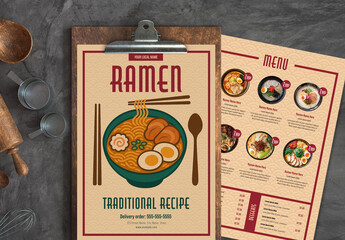 Vintage Style Ramen Menu