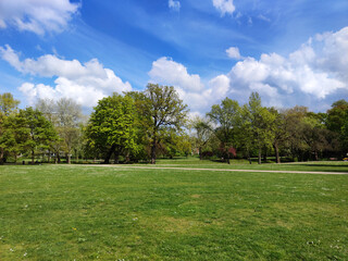 City park in Rotterdam in the spring