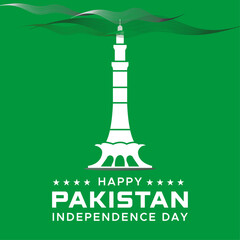 14th August Pakistan Independence Day celebration banner poster design template. Holiday vector illustration. 