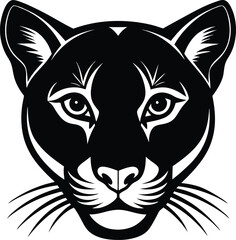 Black Panther Face Silhouette Vector Design

