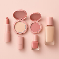 Pink Cosmetic Products Flat by Ai