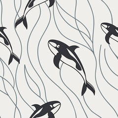 grampus vector seamless pattern