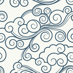 clouds vector seamless pattern