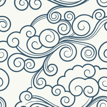 clouds vector seamless pattern