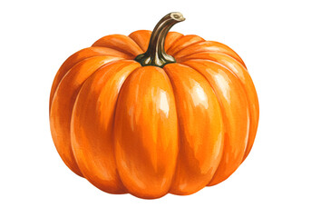 Obraz premium Isolated Pumpkin Illustration Orange Vegetable Still Life Against Transparent Background