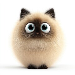 Obraz premium Ragdoll cat illustration cartoon animal.