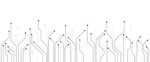 Vector abstract technology on a white background. Technology black circuit diagram.
