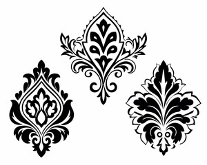 set of black and white flowers