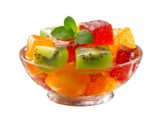 Fruit Slice Jelly Candies, Colored jelly sweet sugar candies isolated on a transparent background