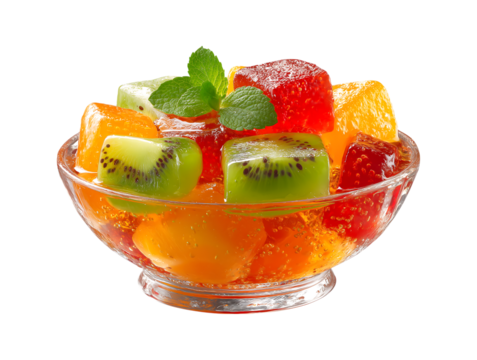 Fruit Slice Jelly Candies, Colored jelly sweet sugar candies isolated on a transparent background