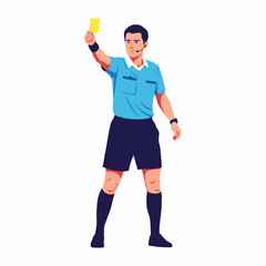 Referee Showing Foul Card to Player During Match, Strict and Professional Decision