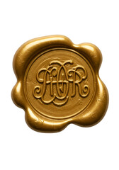 Golden Seal Wax Stamp Round Luxury Vintage Texture Background Abstract