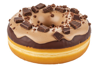 Isolated Chocolate Donut with Sprinkles, Sweet Indulgence