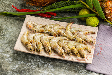 Raw fresh prawn for cooking