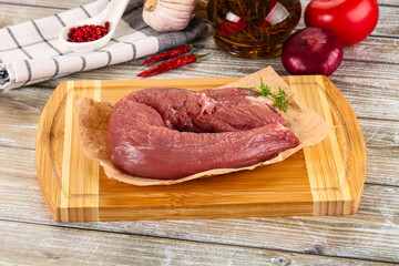 Raw pork tenderloin for cooking