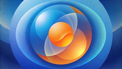 abstract background with blue and orange circles in the shape of a circle