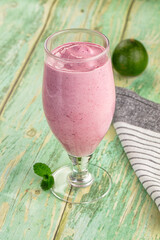 Cold fresh sweet Strawberry smoothie