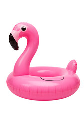 Illustration Pink Inflatable Flamingo Pool Float Summer Holiday on Transparent