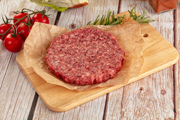 Raw beef cutlet for burger