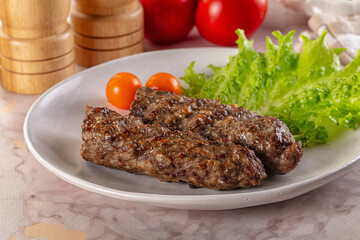 Hot beef kebab minced meat