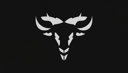 Fototapeta premium Abstract bull skull illustration on black background 