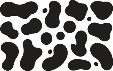 15 Abstract Organic Blob Vector Shapes for Modern Design – Unique Black Ink Fluid Splashes for Backgrounds, Branding, and UI Decoration