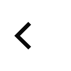 Obraz premium A minimalist black arrow pointing left, isolated on a clean white background, offering a visual cue for direction and navigation, perfect for web design and user interface elements.