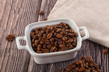 Roasted brown araboca coffee beans