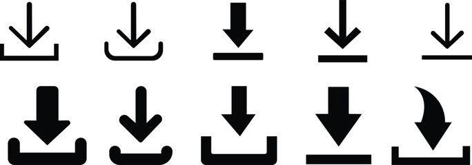 Simple download icon set vector illustration for digital interfaces and ui design File download icon Download icon set. Download button collection. File download icon vector