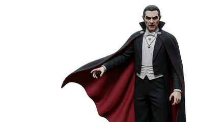 Isolated Dracula PNG Image Vampire with Cape in Darkness Fangs Monster