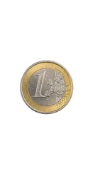 Isolated Euro Coin Close Up Money Investment Black Background