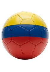Obraz premium Illustration Soccer Ball with Colombian Flag Colors on Transparent Background