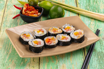 Koream homemade roll Kimbap with nori seaweed