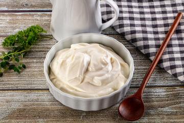 White organic natural cream sour