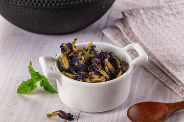 Blue dry Anchan tea flowers