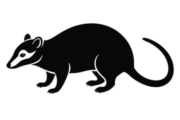 opossum silhouet vector icon