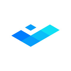 A pixelated, light blue logo forming a stylized checkmark or an abstract letter 'J', conveying precision and digital accuracy