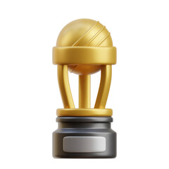 Gold and black Cricket Trophy 3d icon illustration