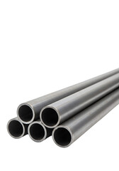 Isolated Silver Tubes Stack Metal Pipe Industrial Construction Plumbing