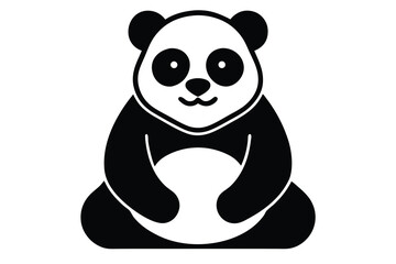 panda sitting vector icon