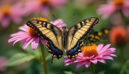 Obraz premium butterfly on pink flower