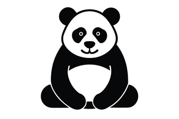 Fototapeta premium panda sitting vector icon