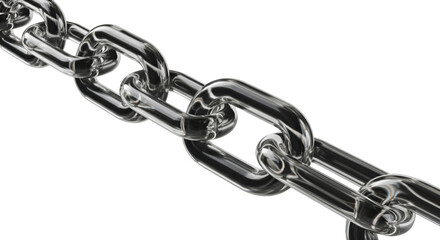 Close-Up of Metal Chain Links in a Modern Workshop Environment, Highlighting Strength and Connectivity
