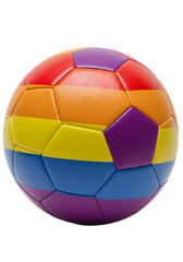 Fototapeta premium Isolated 3D Rainbow Striped Soccer Ball For Pride Celebration