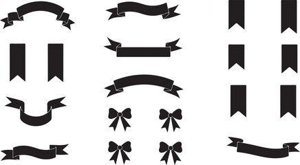 Elegant Ribbons and Bows for Classic Decorative Design Elements
