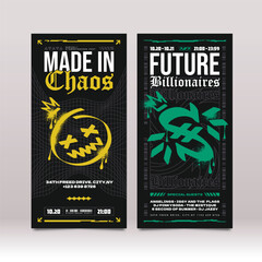 Urban Graffiti Streetwear Vertical Banner Set