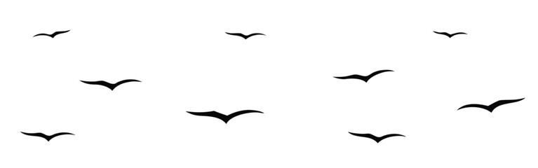 silhouette, migrate, many, group, birds, wing, flying, flight, concept, motion, isolated, , logo, , simple, abstract, shape, monochrome, icon, clipar, template, vector, illustration, minimalist, black